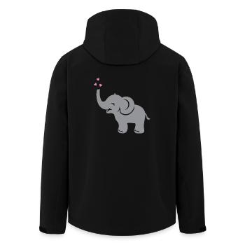 Funny baby elephant with hearts - Men’s Recycled Softshell Jacket by Stanley/Stella - black - Back - AI Model Male 185 light (185cm)