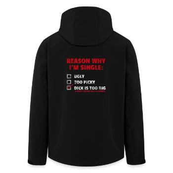 Funny single sayings gift dick is too big - Men’s Recycled Softshell Jacket by Stanley/Stella - black - Back - AI Model Male 185 light (185cm)