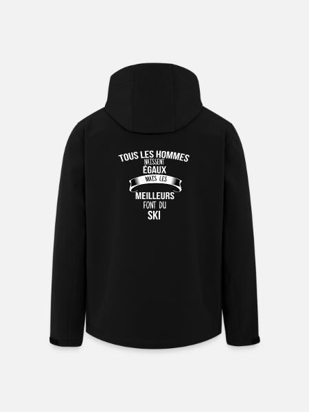 ski cadeau humour - Veste softshell homme en polyester recyclé Stanley/Stella - noir
