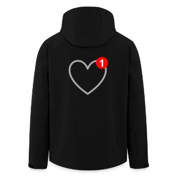 Die Liebe - Nachricht - SMS - Verliebt - Recycelte Männer Softshell-Jacke von Stanley/Stella - Schwarz - Hinten - AI Model Male 185 light (185cm)