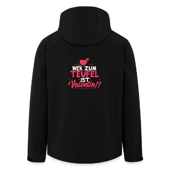 Wer zum Teufel ist Valentin? - Valentinstag Liebe - Recycelte Männer Softshell-Jacke von Stanley/Stella - Schwarz - Hinten - AI Model Male 185 light (185cm)