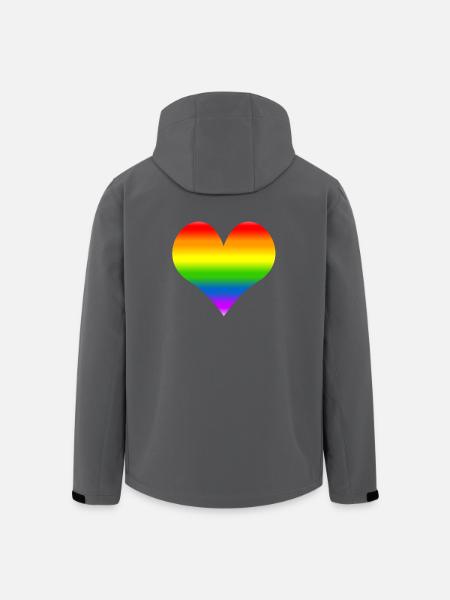 Rainbow heart - Men’s Recycled Softshell Jacket by Stanley/Stella - black