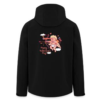 Armor with bow and arrow spreads love - Men’s Recycled Softshell Jacket by Stanley/Stella - black - Back - AI Model Male 185 light (185cm)
