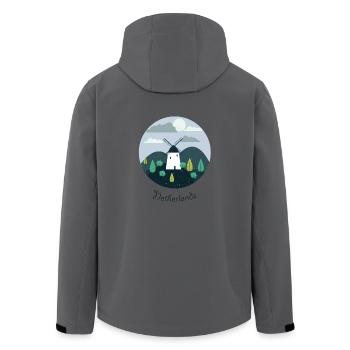 Süßes großes Niederlande Logo Geschenk Idee - Recycelte Männer Softshell-Jacke von Stanley/Stella - Schwarz - Hinten - AI Model Male 185 light (185cm)