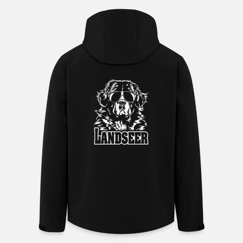 LANDSEER cool Brille Hund Hunde Wilsigns Design - Recycelte Männer Softshell-Jacke von Stanley/Stella - Schwarz