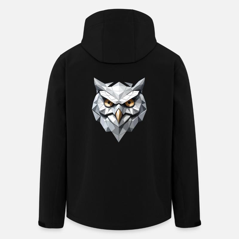 Owl Mask - Low Poly Design - Men’s Recycled Softshell Jacket by Stanley/Stella - black
