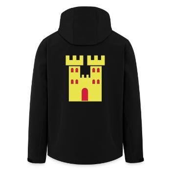 Castle Drawing Coat of Arms Symbol Drawing Gift - Men’s Recycled Softshell Jacket by Stanley/Stella - black - Back - AI Model Male 185 light (185cm)