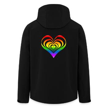 Heart lover rainbow - Men’s Recycled Softshell Jacket by Stanley/Stella - black - Back - AI Model Male 185 light (185cm)