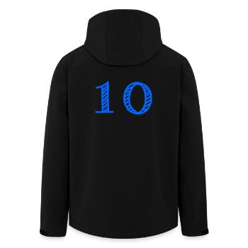10 JAHRE. 10-jähriges JUBILÄUM. JUBILÄUM 10 JAHRE. 10 - Recycelte Männer Softshell-Jacke von Stanley/Stella - Schwarz - Hinten - AI Model Male 185 light (185cm)