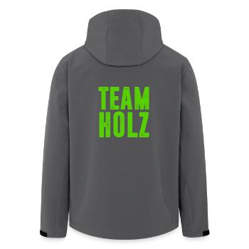 TEAM HOLZ / KETTENSÄGE / WALD / GESCHENK - Recycelte Männer Softshell-Jacke von Stanley/Stella - Schwarz - Hinten - AI Model Male 185 light (185cm)