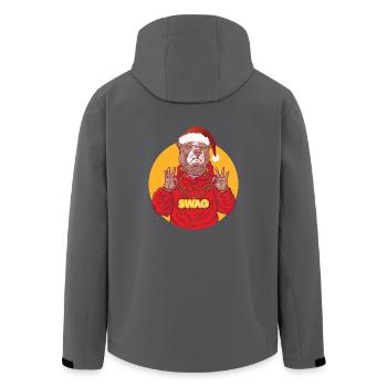 Swagdog with chain and santa hat - Men’s Recycled Softshell Jacket by Stanley/Stella - black - Back - AI Model Male 185 light (185cm)