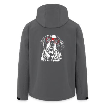 ST. BERNARD Dog Glasses Dogs Wilsigns - Men’s Recycled Softshell Jacket by Stanley/Stella - black - Back - AI Model Male 185 light (185cm)