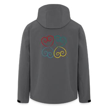 CŒUR. CŒURS. SAINT VALENTIN. LOVE. AMOUR. HEART - Veste softshell homme en polyester recyclé Stanley/Stella - noir - Dos - AI Model Male 185 light (185cm)