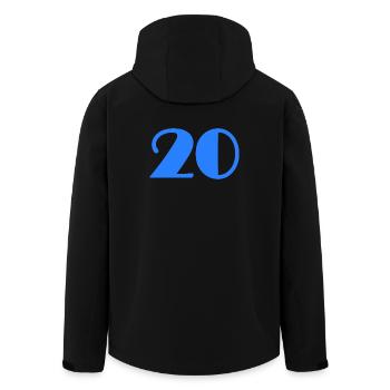 20 ANS,20e ANNIVERSAIRE,ANNIVERSAIRE 20 ANS - Veste softshell homme en polyester recyclé Stanley/Stella - noir - Dos - AI Model Male 185 light (185cm)
