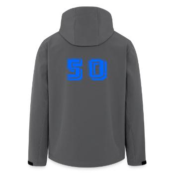 50 JAHRE. 50-jähriges JUBILÄUM. JUBILÄUM 50 JAHRE. 50 - Recycelte Männer Softshell-Jacke von Stanley/Stella - Schwarz - Hinten - AI Model Male 185 light (185cm)