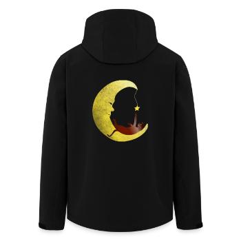 Cat is playing in the moon with star - Men’s Recycled Softshell Jacket by Stanley/Stella - black - Back - AI Model Male 185 light (185cm)
