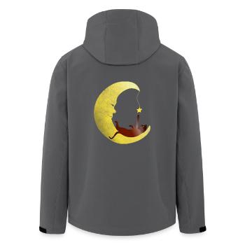 Cat is playing in the moon with star - Men’s Recycled Softshell Jacket by Stanley/Stella - anthracite - Back - AI Model Male 185 light (185cm)