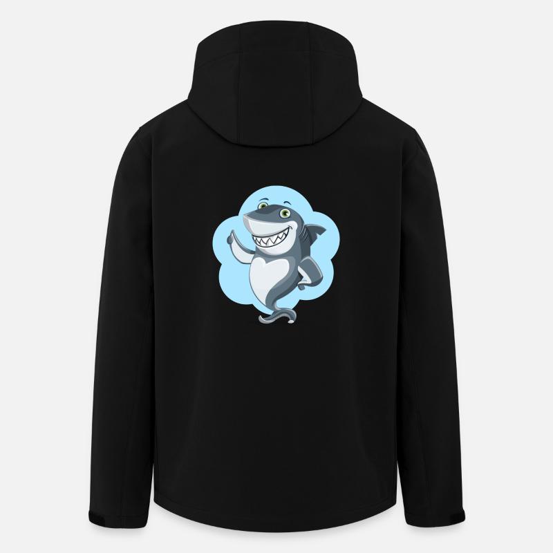 requin drôle - Veste softshell homme en polyester recyclé Stanley/Stella - noir