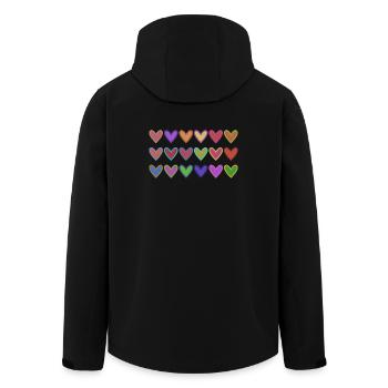 HEART. HEARTS. VALENTINE'S DAY. LOVE. LOVE. HEART - Men’s Recycled Softshell Jacket by Stanley/Stella - black - Back - AI Model Male 185 light (185cm)