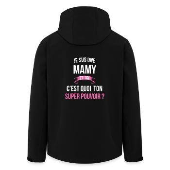 Mamy super pouvoir femme - Veste softshell homme en polyester recyclé Stanley/Stella - noir - Dos - AI Model Male 185 light (185cm)