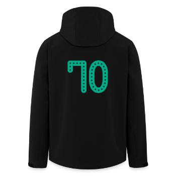 70 ANS. 70e ANNIVERSAIRE. ANNIVERSAIRE 70 ANS. 70 - Veste softshell homme en polyester recyclé Stanley/Stella - noir - Dos - AI Model Male 185 light (185cm)
