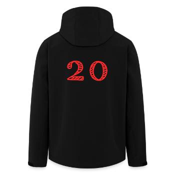 20 ANS. 20e ANNIVERSAIRE. ANNIVERSAIRE 20 ANS. 20 - Veste softshell homme en polyester recyclé Stanley/Stella - noir - Dos - AI Model Male 185 light (185cm)