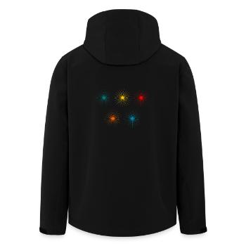 ETOILE. STAR. ETOILES. FÊTE. ANNIVERSAIRE. NOËL. - Veste softshell homme en polyester recyclé Stanley/Stella - noir - Dos - AI Model Male 185 light (185cm)