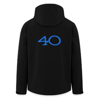 40. 40 JAHRE. 40-JÄHRIGES JUBILÄUM. 40-JÄHRIGES JUBILÄUM. - Recycelte Männer Softshell-Jacke von Stanley/Stella - Schwarz - Hinten - AI Model Male 185 light (185cm)