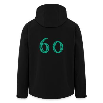 60 JAHRE. 60-jähriges JUBILÄUM. JUBILÄUM 60 JAHRE. 60 - Recycelte Männer Softshell-Jacke von Stanley/Stella - Schwarz - Hinten - AI Model Male 185 light (185cm)