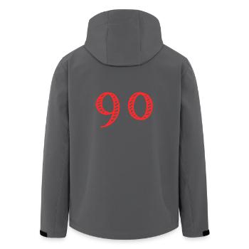 90 YEARS. 90th ANNIVERSARY. ANNIVERSARY 90 YEARS. 90 - Men’s Recycled Softshell Jacket by Stanley/Stella - black - Back - AI Model Male 185 light (185cm)
