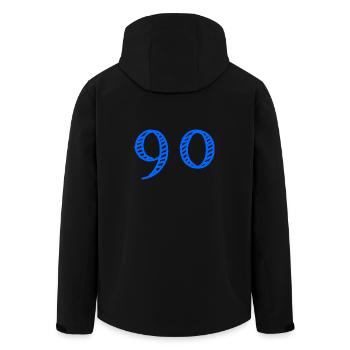 90 YEARS. 90th ANNIVERSARY. ANNIVERSARY 90 YEARS. 90 - Men’s Recycled Softshell Jacket by Stanley/Stella - black - Back - AI Model Male 185 light (185cm)