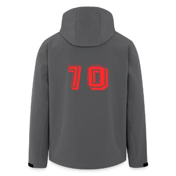 70 ANS. 70e ANNIVERSAIRE. ANNIVERSAIRE 70 ANS. 70 - Veste softshell homme en polyester recyclé Stanley/Stella - noir - Dos - AI Model Male 185 light (185cm)