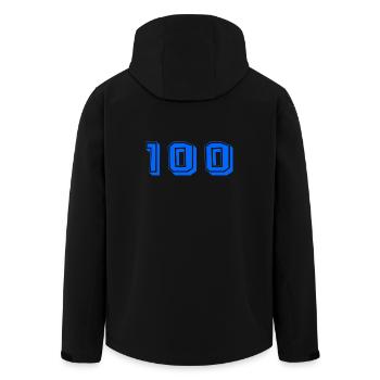 100 ANS. 100e ANNIVERSAIRE. ANNIVERSAIRE 100 ANS. - Veste softshell homme en polyester recyclé Stanley/Stella - noir - Dos - AI Model Male 185 light (185cm)