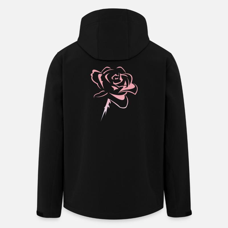 Fleur, rose - Veste softshell homme en polyester recyclé Stanley/Stella - noir