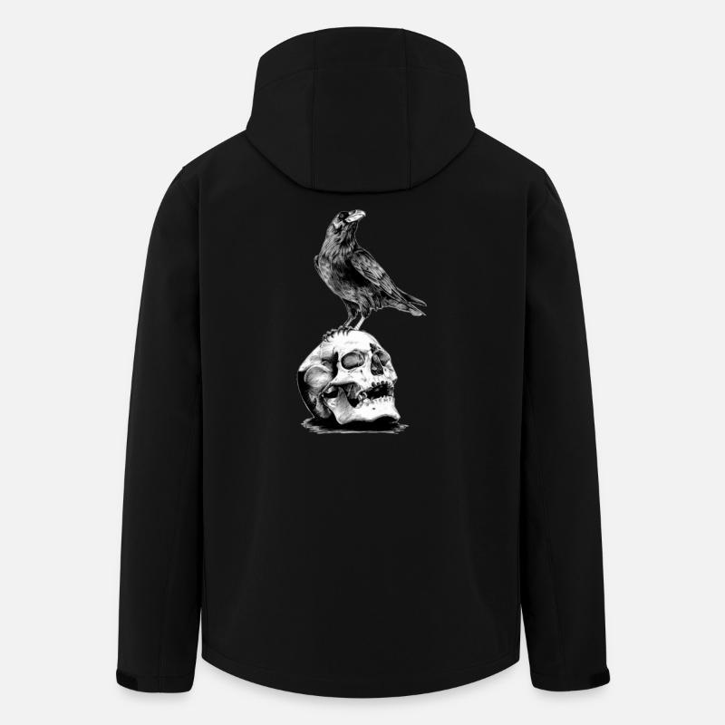 Skull mit Krähe - Recycelte Männer Softshell-Jacke von Stanley/Stella - Schwarz
