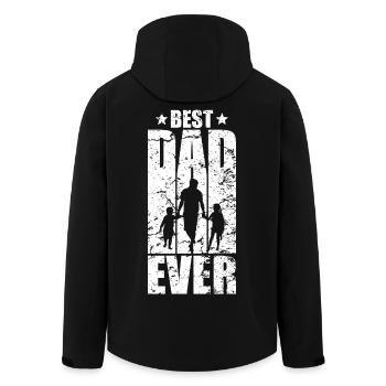 LE MEILLEUR PAPA DE TOUS LES TEMPS, PAPA DE DEUX ENFANTS - Veste softshell homme en polyester recyclé Stanley/Stella - noir - Dos - AI Model Male 185 light (185cm)