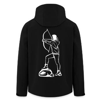 Dessin de fille de tir à l’arc - Veste softshell homme en polyester recyclé Stanley/Stella - noir - Dos - AI Model Male 185 light (185cm)