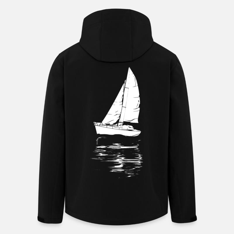 Dessin de voile - Veste softshell homme en polyester recyclé Stanley/Stella - noir