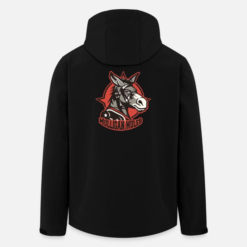 Mulligan Mules Maskottchen-Logo - Recycelte Männer Softshell-Jacke von Stanley/Stella - Schwarz