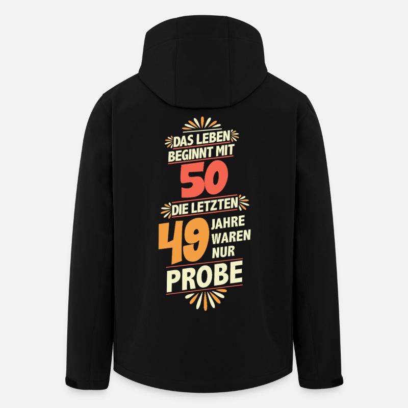 Anniversaire 50e anniversaire Design Fête d’anniversaire - Veste softshell homme en polyester recyclé Stanley/Stella - noir