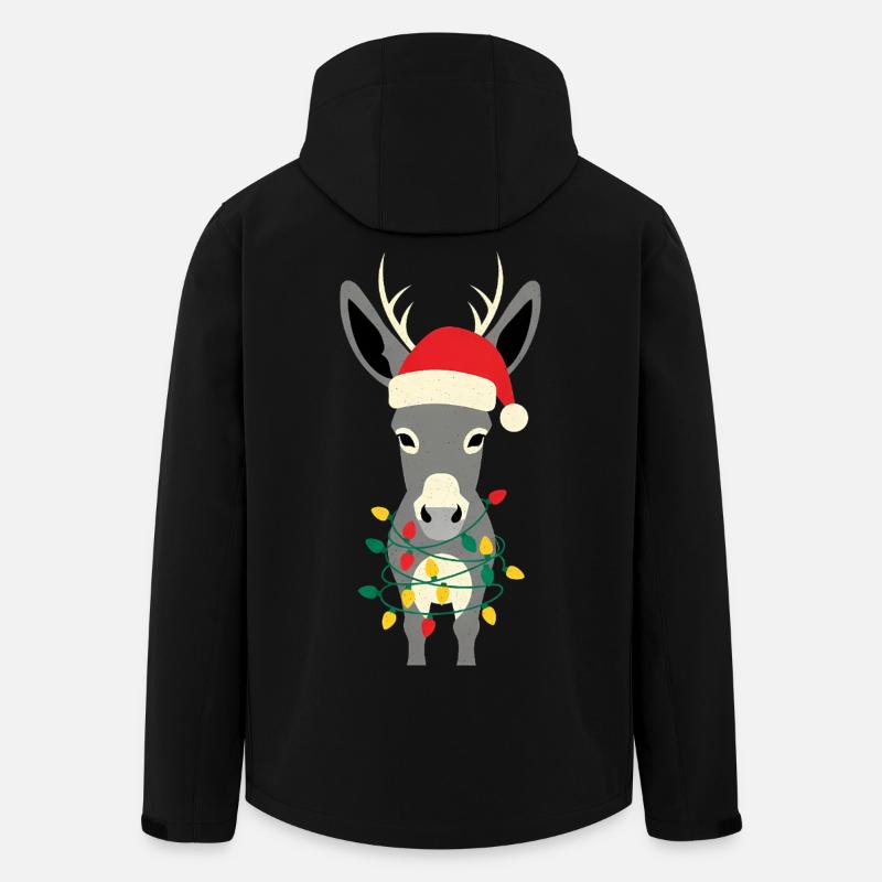 Donkey Elf Christmas Funny Gift - Men’s Recycled Softshell Jacket by Stanley/Stella - black