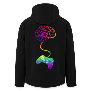 Cadeaux de gamer pour hommes et femmes jeux vidéo - Veste softshell homme en polyester recyclé Stanley/Stella - noir - Dos - AI Model Male 185 light (185cm)