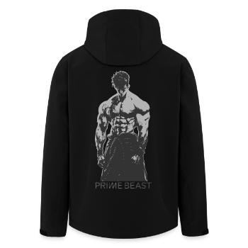 Prime Beast Gym Shirt Anime Bodybuilder Aesthetic - Men’s Recycled Softshell Jacket by Stanley/Stella - black - Back - AI Model Male 185 light (185cm)