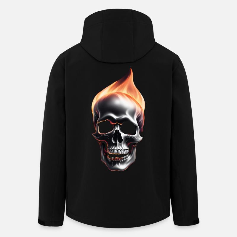 Crâne en feu - Veste softshell homme en polyester recyclé Stanley/Stella - noir