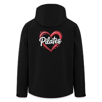 Heart Pilates River Motif - Men’s Recycled Softshell Jacket by Stanley/Stella - black - Back - AI Model Male 185 light (185cm)