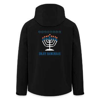 Ugly Hanukkah, Chanukkah, Lichterfest, Geschenk - Recycelte Männer Softshell-Jacke von Stanley/Stella - Schwarz - Hinten - AI Model Male 185 light (185cm)