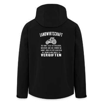 Landwirtschaft - Recycelte Männer Softshell-Jacke von Stanley/Stella - Schwarz - Hinten - AI Model Male 185 light (185cm)