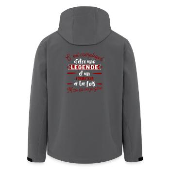 Formateur une légende cadeau - Veste softshell homme en polyester recyclé Stanley/Stella - charbon - Dos - AI Model Male 185 light (185cm)