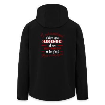 Agent immobilier une légende cadeau - Veste softshell homme en polyester recyclé Stanley/Stella - noir - Dos - AI Model Male 185 light (185cm)