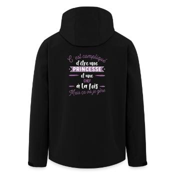 Princesse Chef cadeau métier - Veste softshell homme en polyester recyclé Stanley/Stella - noir - Dos - AI Model Male 185 light (185cm)